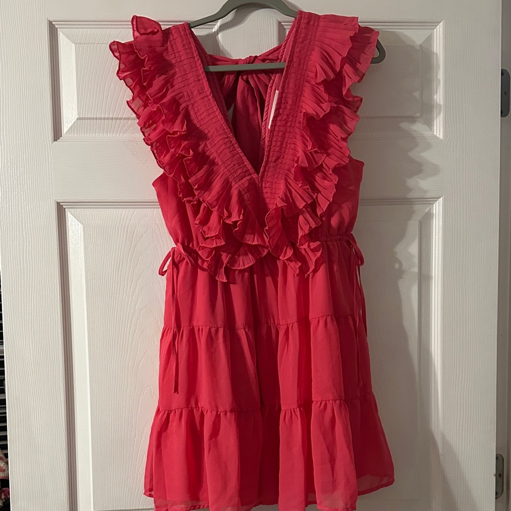 Mustard Seed Vibrant Pink Ruffled Dress